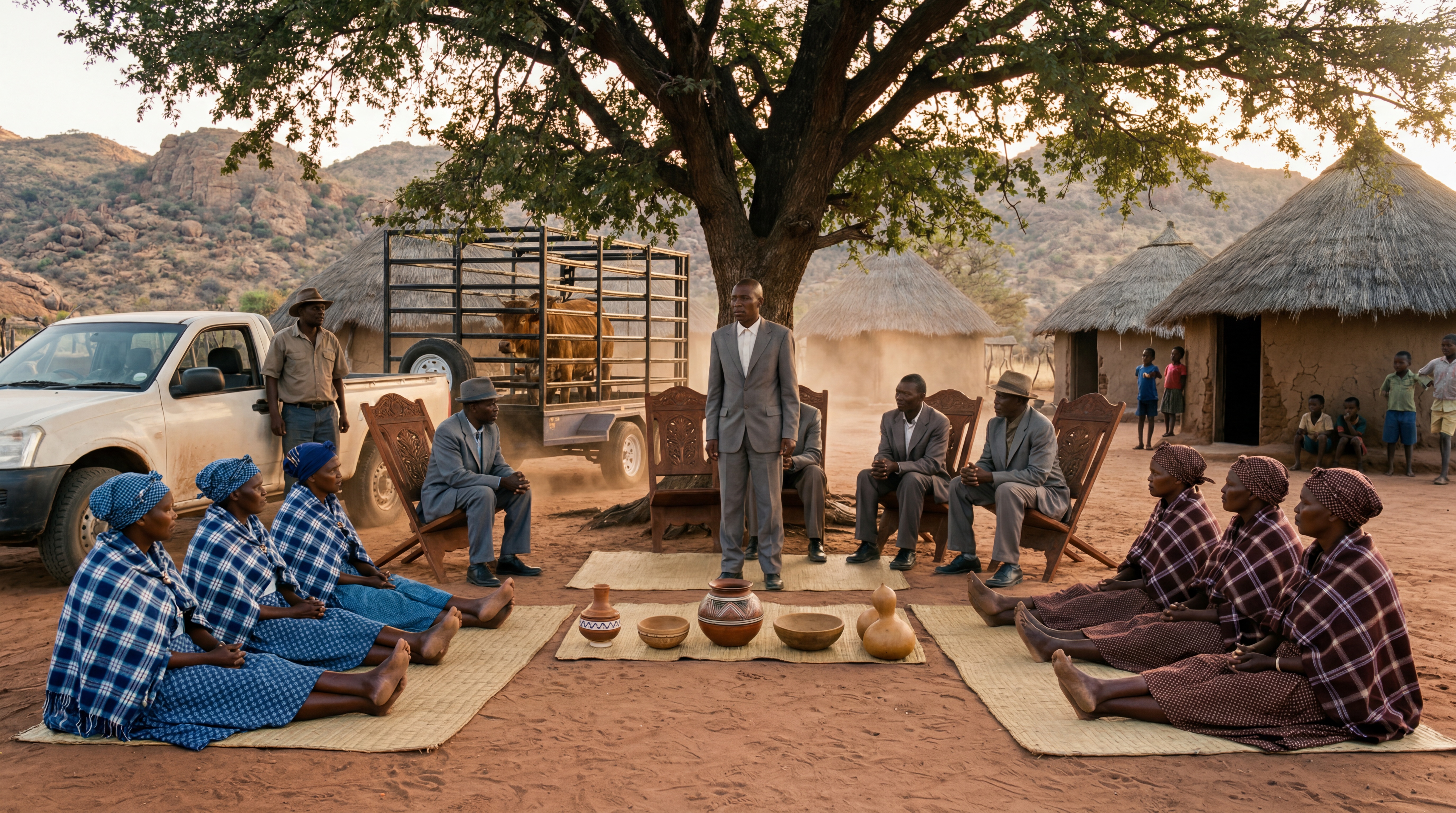 Morero uncle arrival with cows concept art